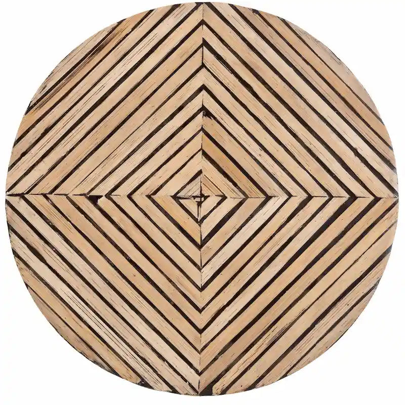 Devika Contemporary Bohemian Two-Tone Bamboo End Table in Natural and Dark Brown 4