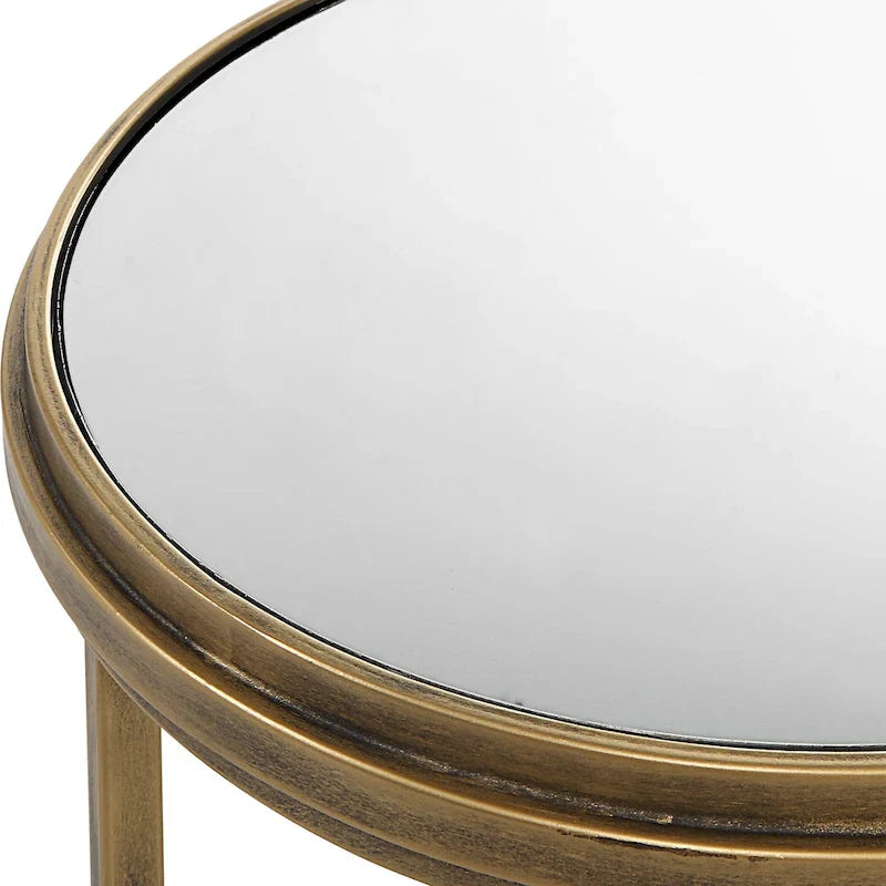 David Frisch Set of 2 Iron and Glass Nesting Tables by Porch & Den 5
