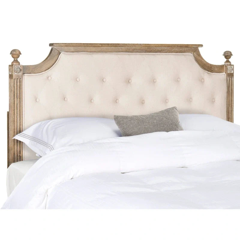 SAFAVIEH Desiderata Rustic Wood Upholstered Headboard 1