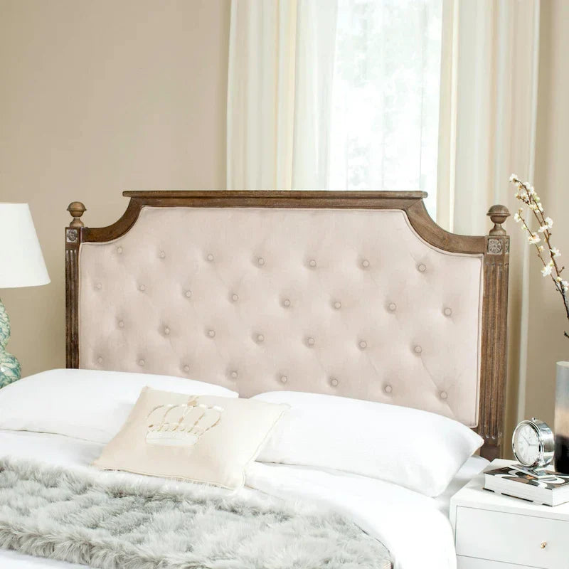 SAFAVIEH Desiderata Rustic Wood Upholstered Headboard 2