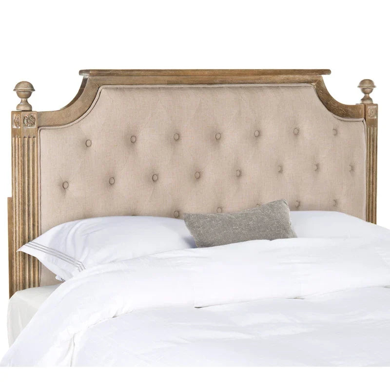 SAFAVIEH Desiderata Rustic Wood Upholstered Headboard 3
