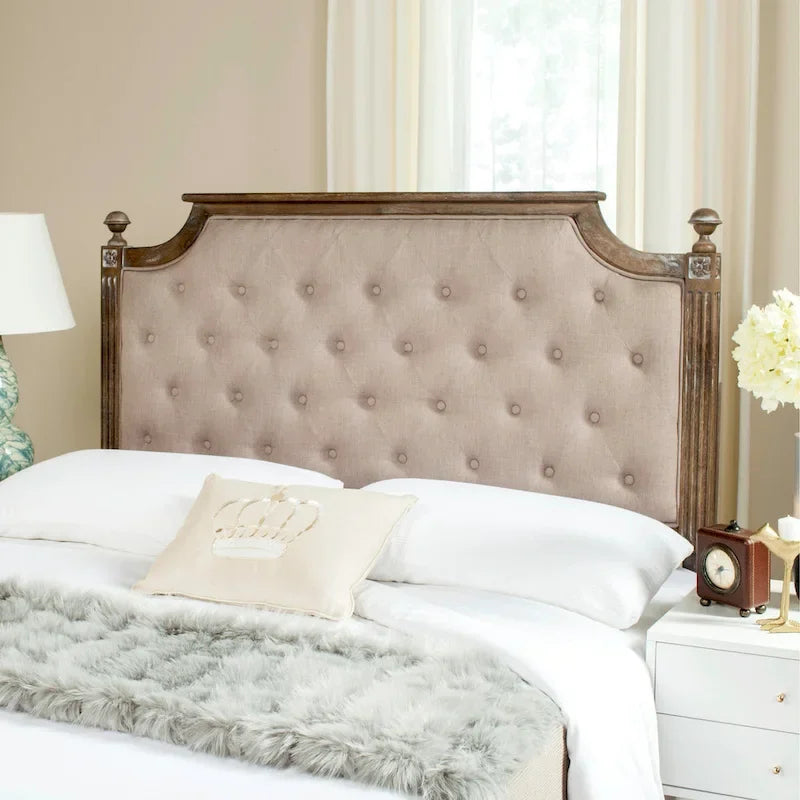 SAFAVIEH Desiderata Rustic Wood Upholstered Headboard 4