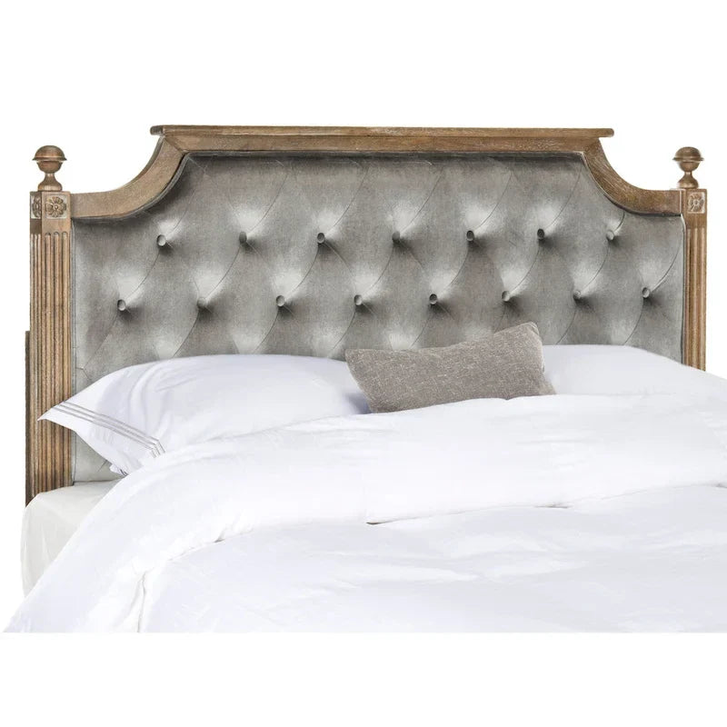 SAFAVIEH Desiderata Rustic Wood Upholstered Headboard 5