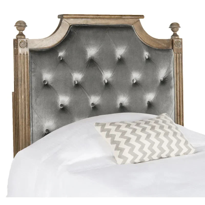 SAFAVIEH Desiderata Rustic Wood Upholstered Headboard 7