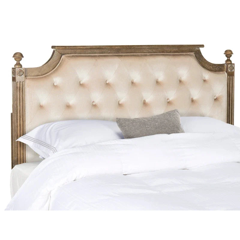 SAFAVIEH Desiderata Rustic Wood Upholstered Headboard 8