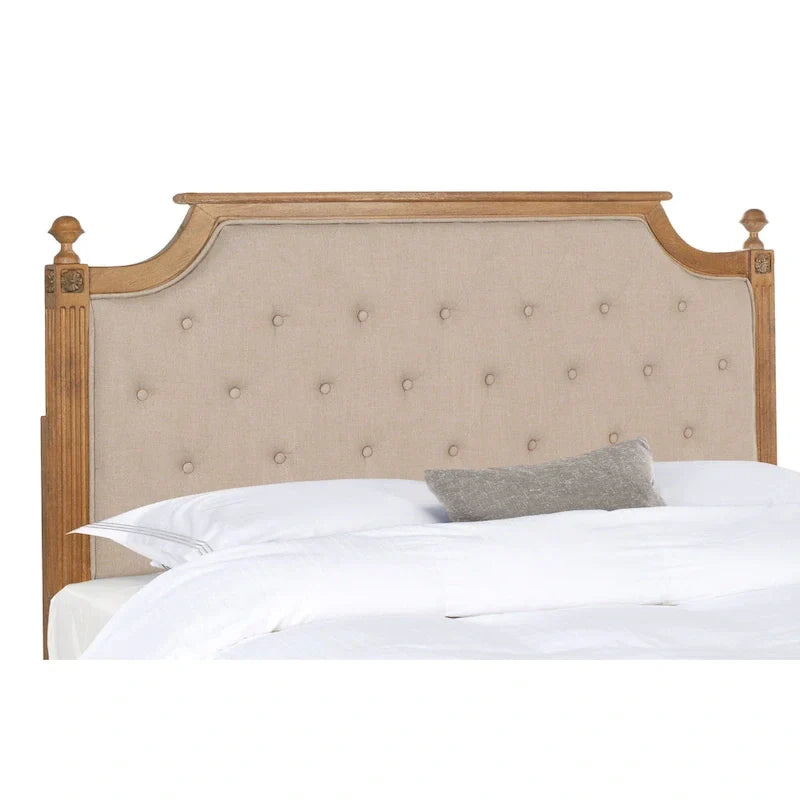 SAFAVIEH Desiderata Rustic Wood Upholstered Headboard 10