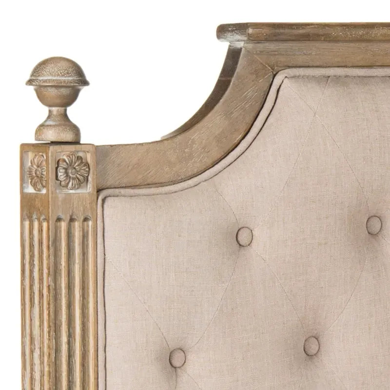 SAFAVIEH Desiderata Rustic Wood Upholstered Headboard 11