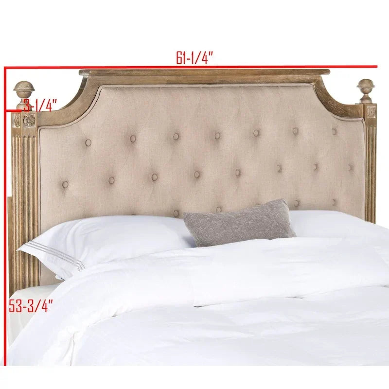 SAFAVIEH Desiderata Rustic Wood Upholstered Headboard 13