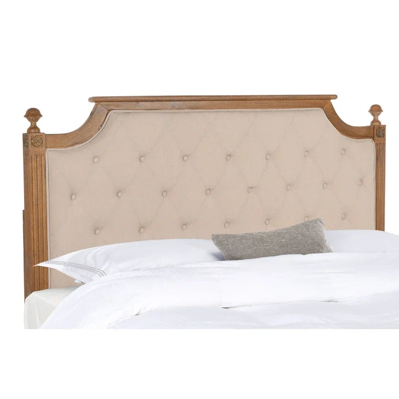 SAFAVIEH Desiderata Rustic Wood Upholstered Headboard 15