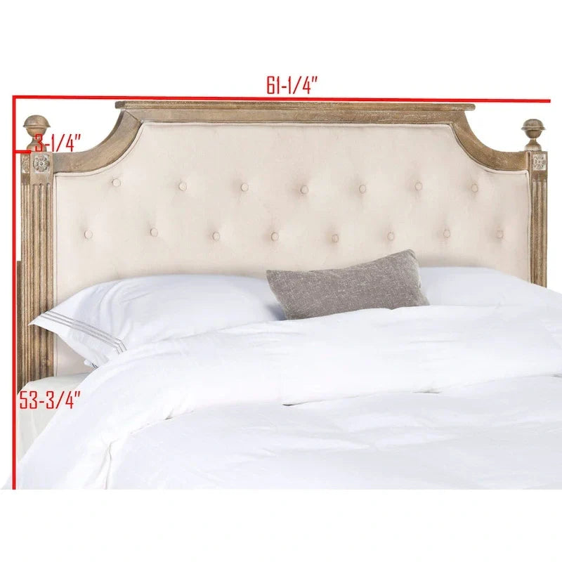 SAFAVIEH Desiderata Rustic Wood Upholstered Headboard 18