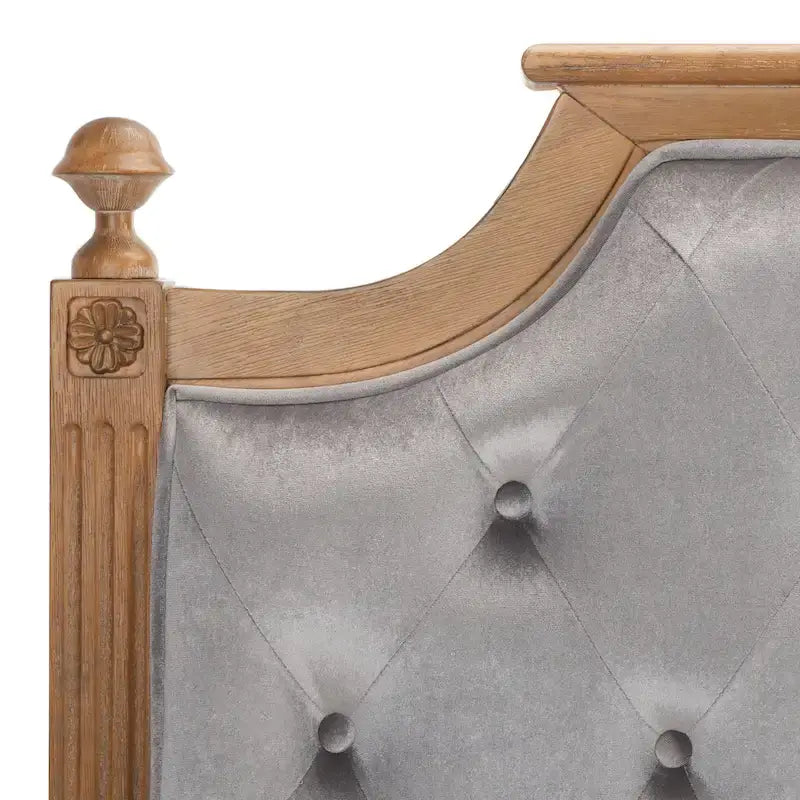 SAFAVIEH Desiderata Rustic Wood Upholstered Headboard 21