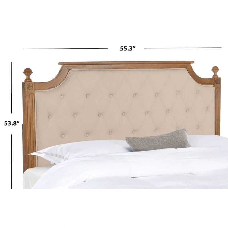 SAFAVIEH Desiderata Rustic Wood Upholstered Headboard 26