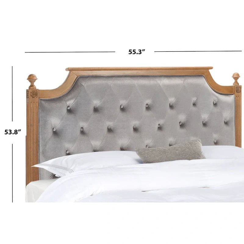 SAFAVIEH Desiderata Rustic Wood Upholstered Headboard 28