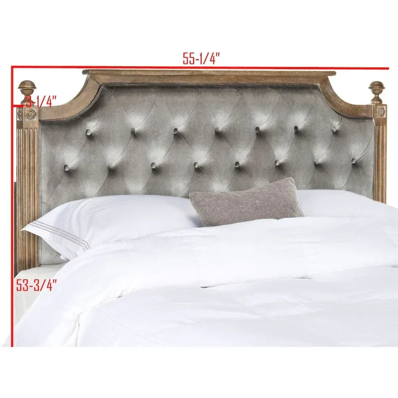 SAFAVIEH Desiderata Rustic Wood Upholstered Headboard 29