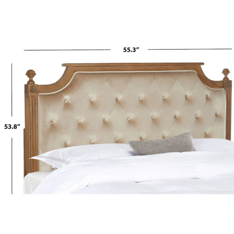 SAFAVIEH Desiderata Rustic Wood Upholstered Headboard 33