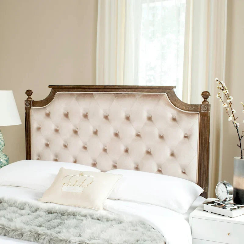 SAFAVIEH Desiderata Rustic Wood Upholstered Headboard 35