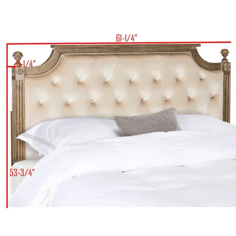 SAFAVIEH Desiderata Rustic Wood Upholstered Headboard 37