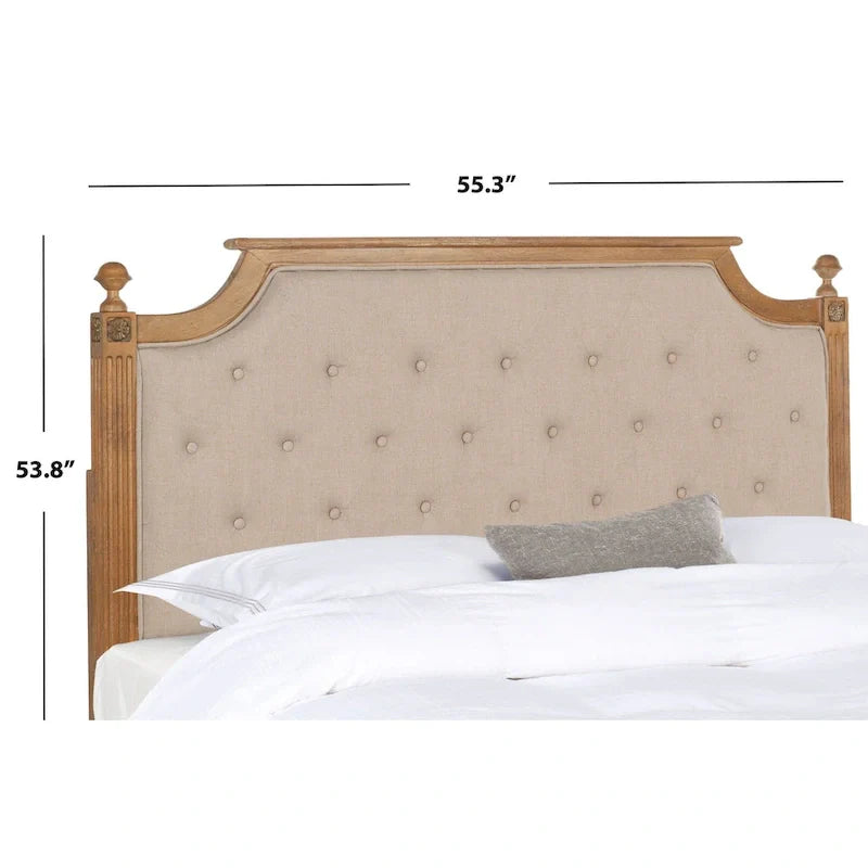 SAFAVIEH Desiderata Rustic Wood Upholstered Headboard 38