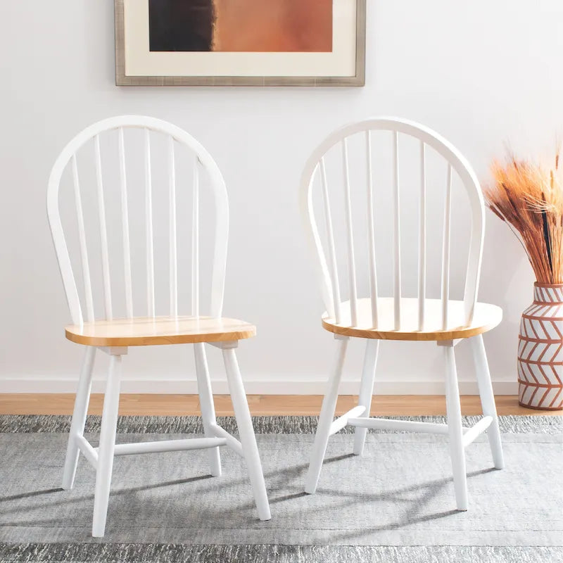 Set of 2 SAFAVIEH Delcie Oval Back Spindle Dining Chairs - Dimensions: 17.9" x 19.7" x 37" 35