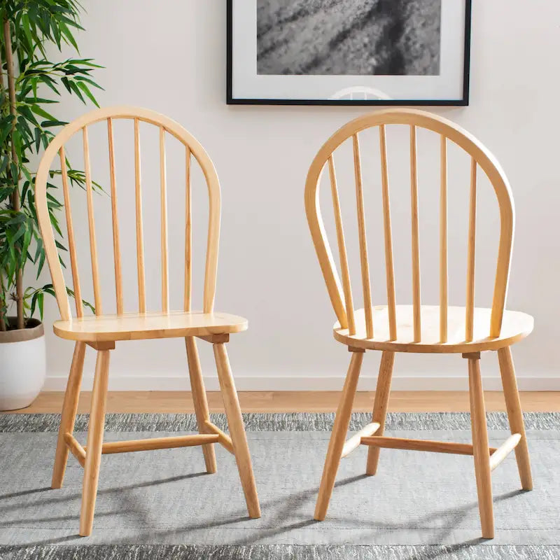 Set of 2 SAFAVIEH Delcie Oval Back Spindle Dining Chairs - Dimensions: 17.9" x 19.7" x 37" 38
