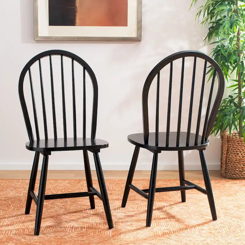 Set of 2 SAFAVIEH Delcie Oval Back Spindle Dining Chairs - Dimensions: 17.9" x 19.7" x 37" 1