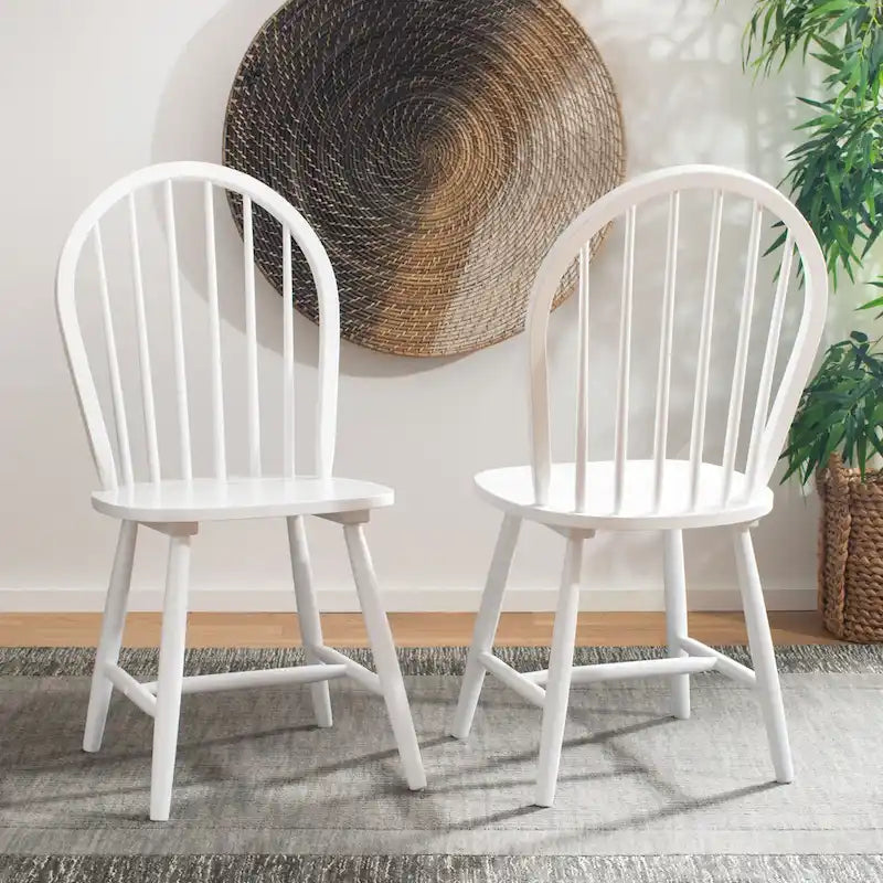 Set of 2 SAFAVIEH Delcie Oval Back Spindle Dining Chairs - Dimensions: 17.9" x 19.7" x 37" 2