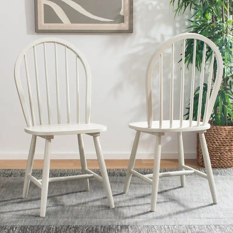 Set of 2 SAFAVIEH Delcie Oval Back Spindle Dining Chairs - Dimensions: 17.9" x 19.7" x 37" 3