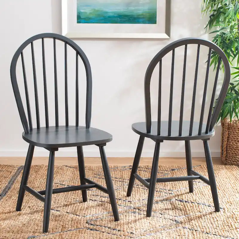 Set of 2 SAFAVIEH Delcie Oval Back Spindle Dining Chairs - Dimensions: 17.9" x 19.7" x 37" 5