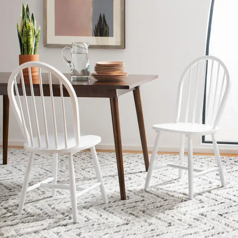 Set of 2 SAFAVIEH Delcie Oval Back Spindle Dining Chairs - Dimensions: 17.9" x 19.7" x 37" 23