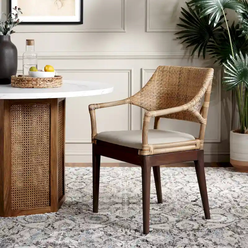 SAFAVIEH Saveta Honey Armchair - Dimensions: 23" W x 22.5" D x 34" H