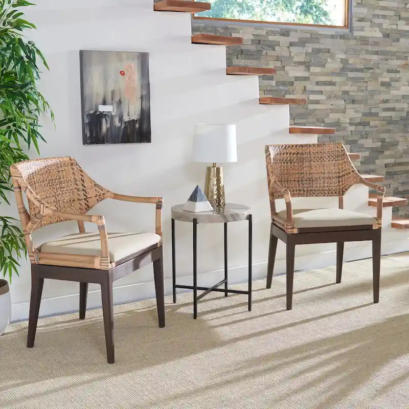 SAFAVIEH Saveta Honey Armchair - Dimensions: 23" W x 22.5" D x 34" H 4