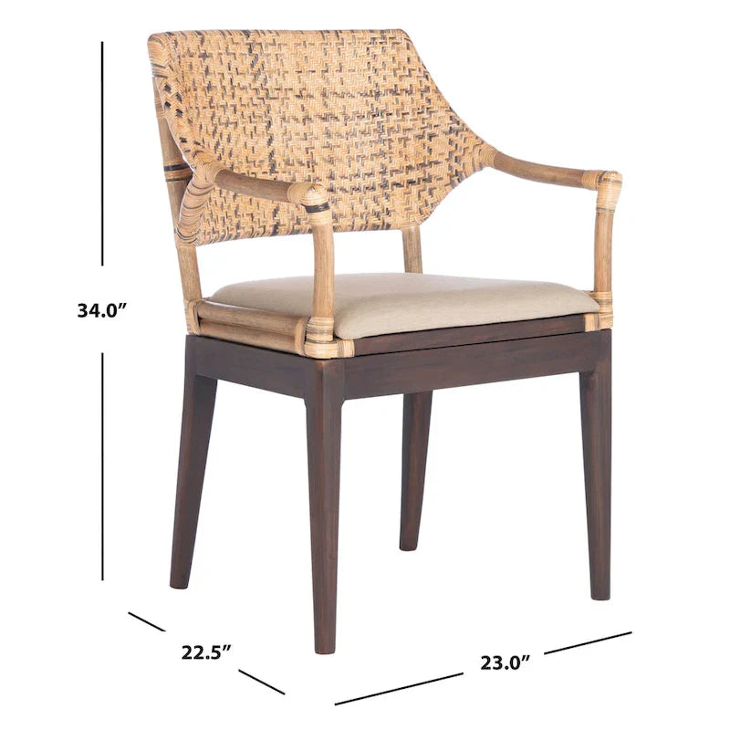 SAFAVIEH Saveta Honey Armchair - Dimensions: 23" W x 22.5" D x 34" H 14