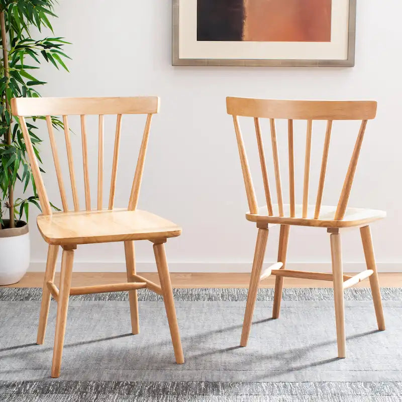 SAFAVIEH Signa Spindle Farmhouse Dining Chair Set (2 Chairs) - Dimensions: 20" W x 20" D x 33" H 39