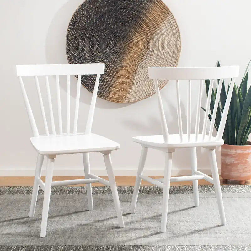 SAFAVIEH Signa Spindle Farmhouse Dining Chair Set (2 Chairs) - Dimensions: 20" W x 20" D x 33" H 2