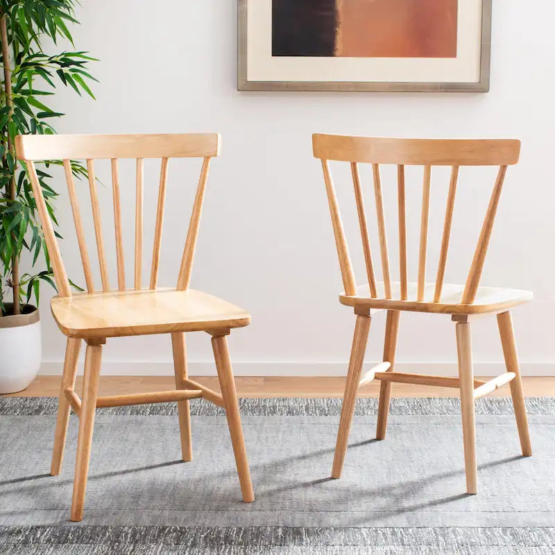 SAFAVIEH Signa Spindle Farmhouse Dining Chair Set (2 Chairs) - Dimensions: 20" W x 20" D x 33" H 4