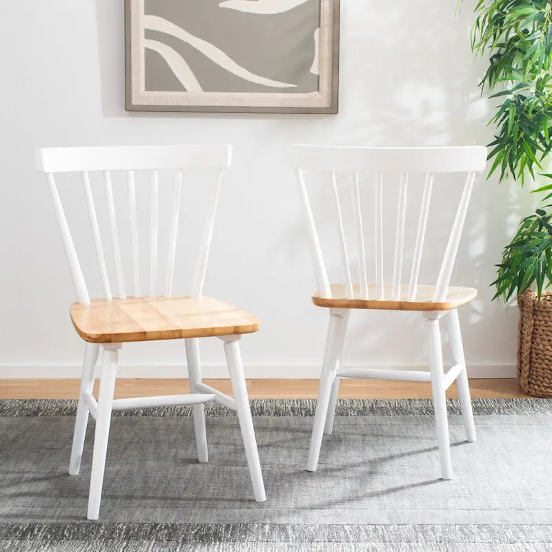 SAFAVIEH Signa Spindle Farmhouse Dining Chair Set (2 Chairs) - Dimensions: 20" W x 20" D x 33" H 6
