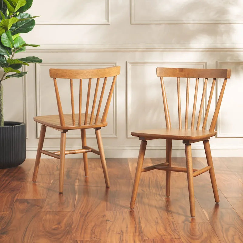 SAFAVIEH Signa Spindle Farmhouse Dining Chair Set (2 Chairs) - Dimensions: 20" W x 20" D x 33" H 9