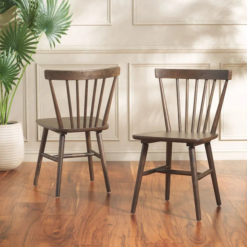 SAFAVIEH Signa Spindle Farmhouse Dining Chair Set (2 Chairs) - Dimensions: 20" W x 20" D x 33" H 10