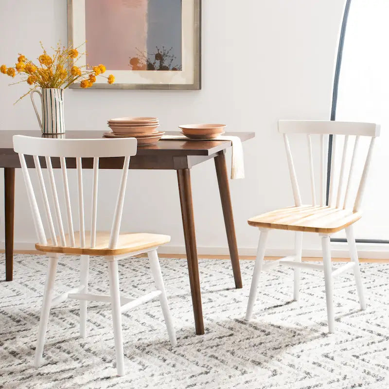 SAFAVIEH Signa Spindle Farmhouse Dining Chair Set (2 Chairs) - Dimensions: 20" W x 20" D x 33" H 23