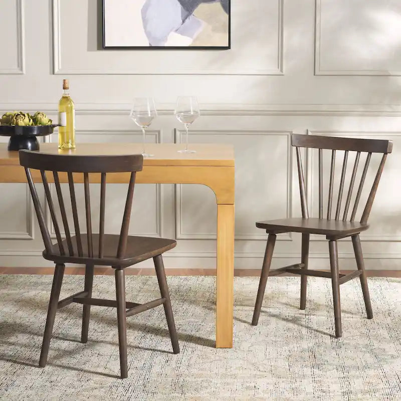 SAFAVIEH Signa Spindle Farmhouse Dining Chair Set (2 Chairs) - Dimensions: 20" W x 20" D x 33" H 30