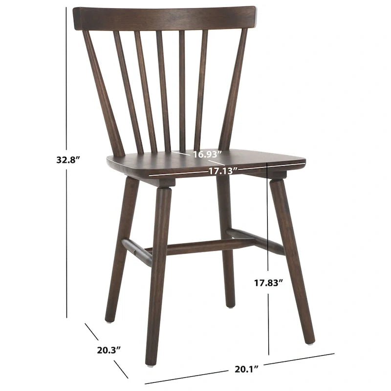 SAFAVIEH Signa Spindle Farmhouse Dining Chair Set (2 Chairs) - Dimensions: 20" W x 20" D x 33" H 32