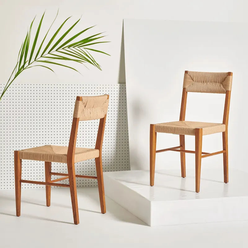SAFAVIEH Couture Shazia Rattan Dining Chair Set (2 Pieces) - Dimensions: 16.3" W x 21.3" L x 34" H 23