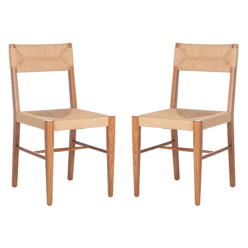 SAFAVIEH Couture Shazia Rattan Dining Chair Set (2 Pieces) - Dimensions: 16.3" W x 21.3" L x 34" H 4