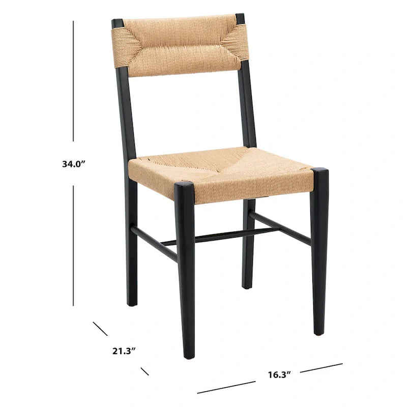 SAFAVIEH Couture Shazia Rattan Dining Chair Set (2 Pieces) - Dimensions: 16.3" W x 21.3" L x 34" H 18