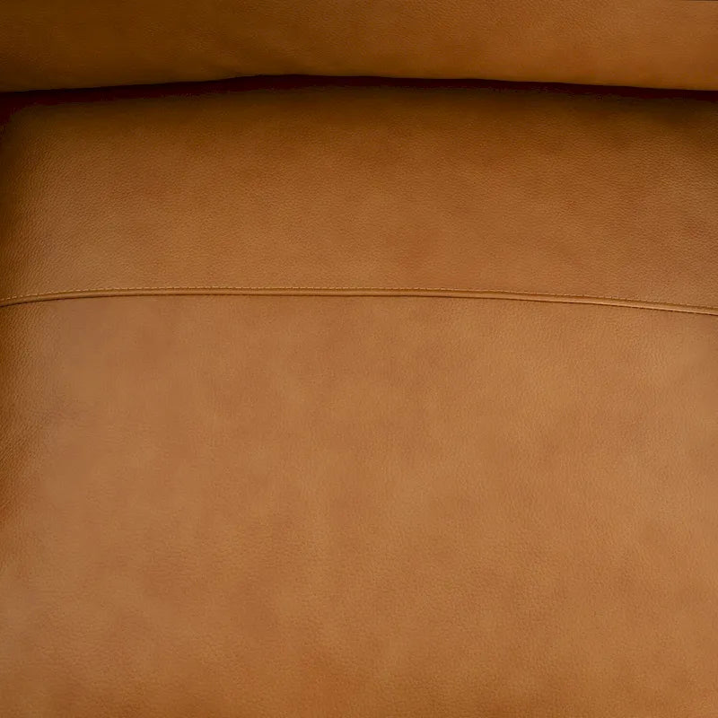 Luxurious Genuine Leather Accent Chair with Goose Feather Cushion, Square Arm Design, and Sturdy Block Legs 6