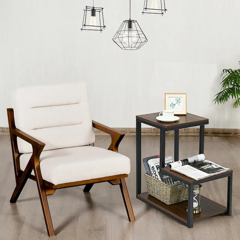 Costway 3-Tier Side Table with Storage Shelf - Versatile Nightstand 3