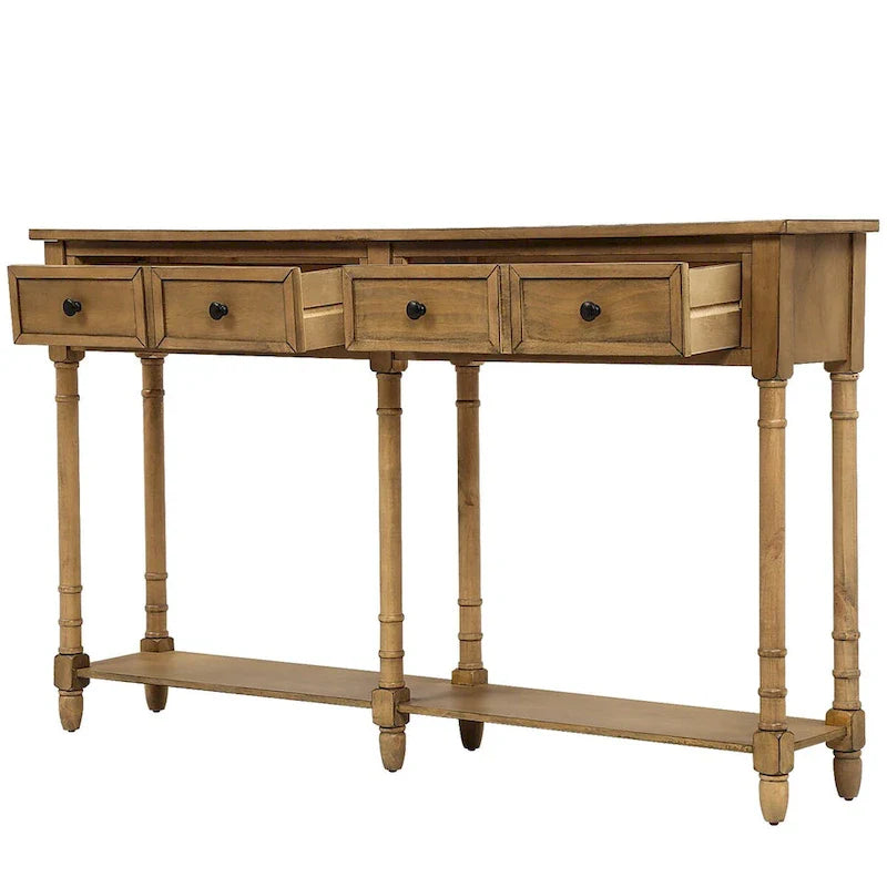 Farmhouse Style Entryway Console Table with Dual Storage Drawers 2