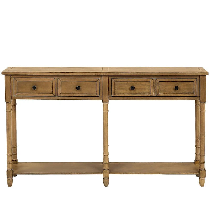 Farmhouse Style Entryway Console Table with Dual Storage Drawers 3