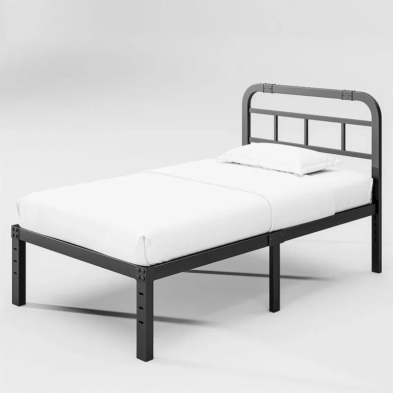 Industrial Metal Bed Frame with Headboard and Reinforced Support 1