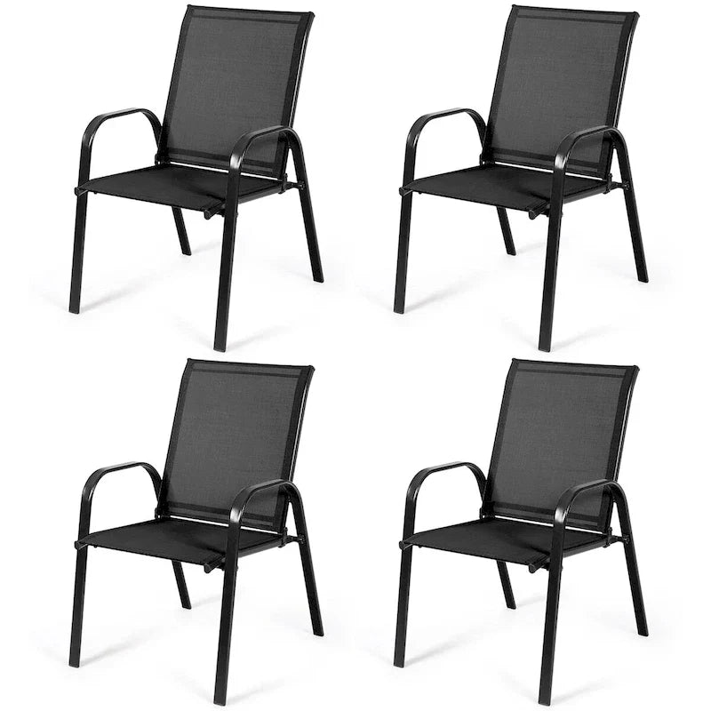 Costway Set of 4 Patio Chairs with Armrests for Garden and Deck - View Details 36